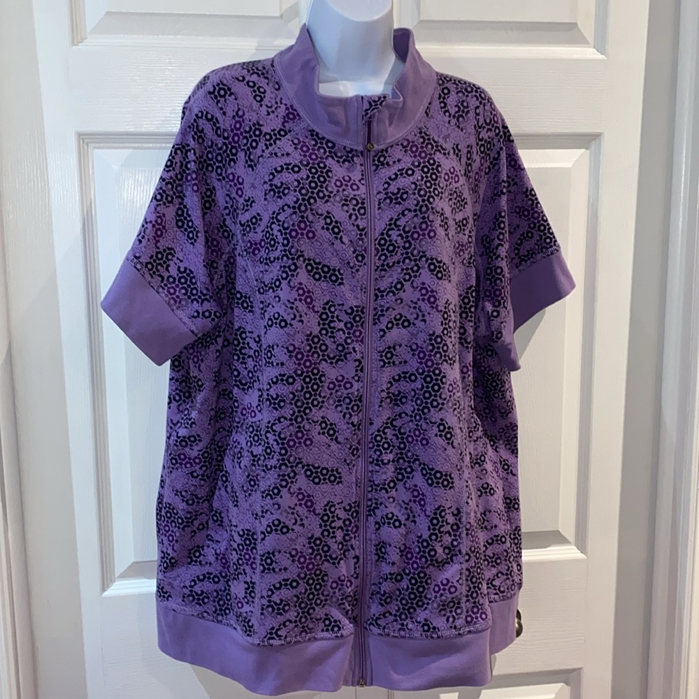 ActiveZone Pennington’s Ladies Plus Size Zippered Front Short Sleeve Top 2x